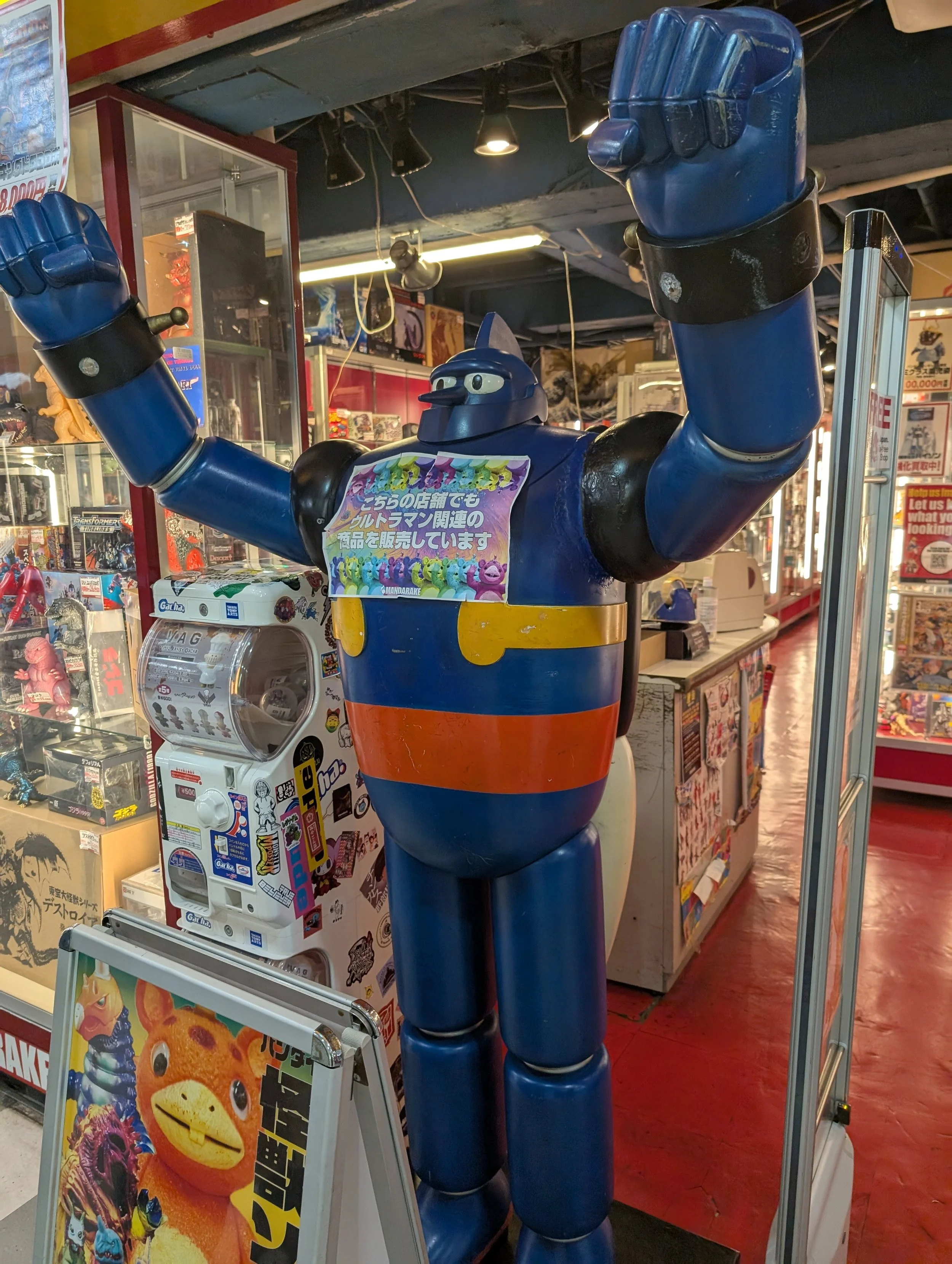 A display case of figures and collectibles at Nakano Broadway.