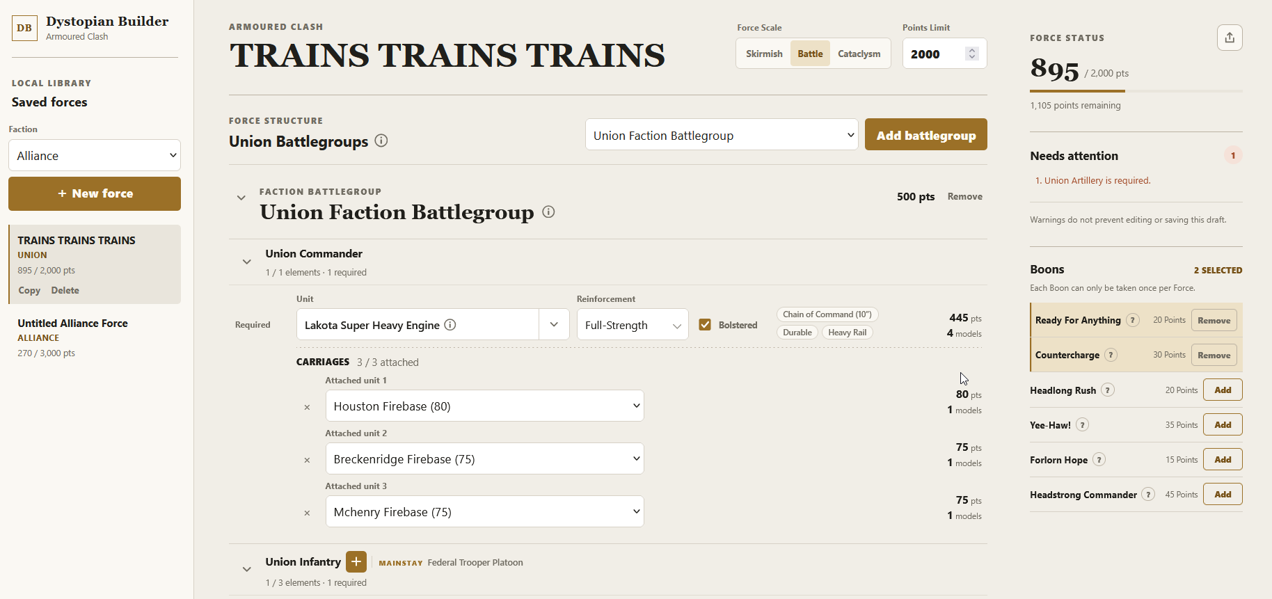 Screenshot of Dystopian Builder site