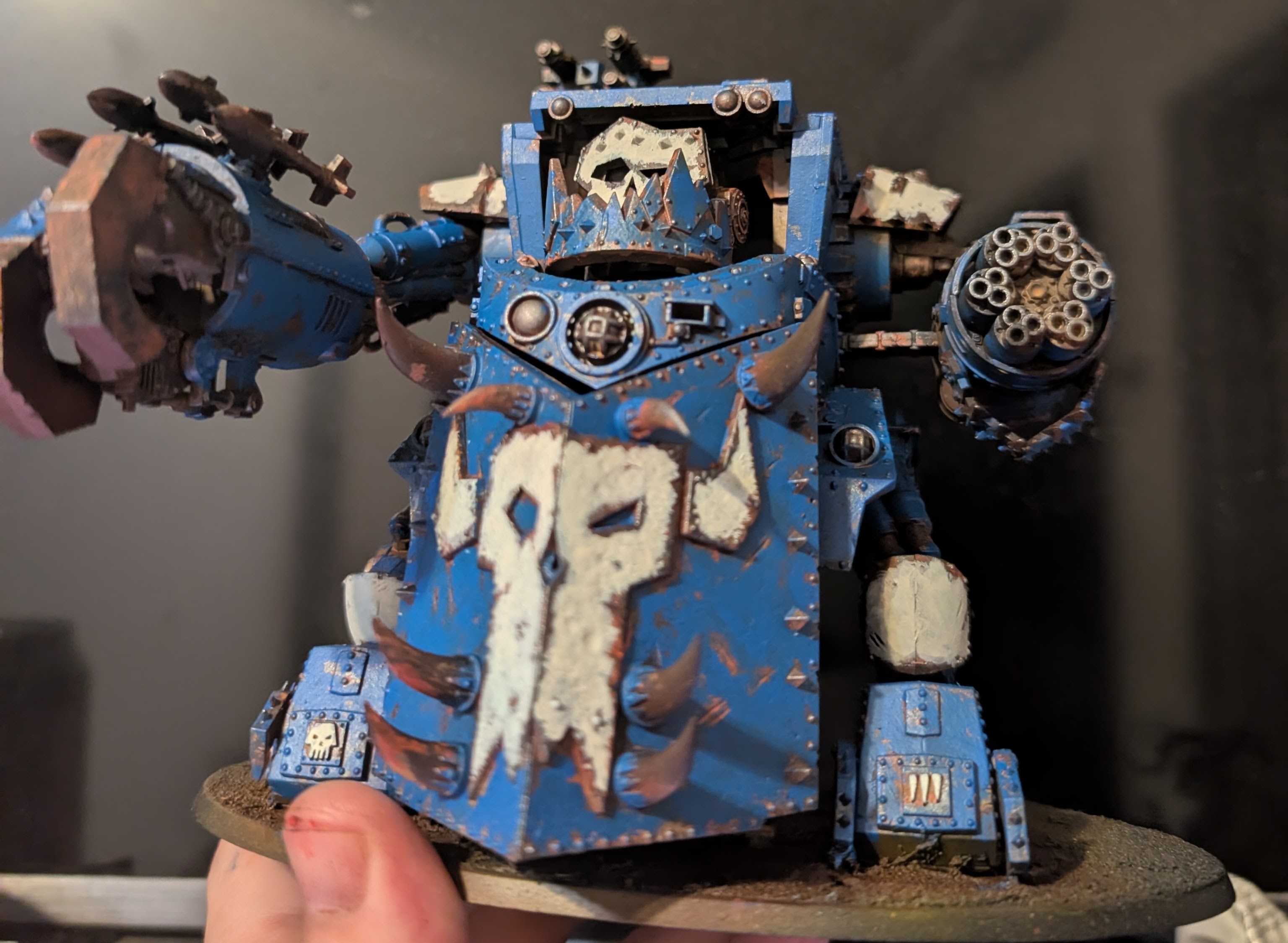 WIP ork gorkanaut or morkanaut painted in blue